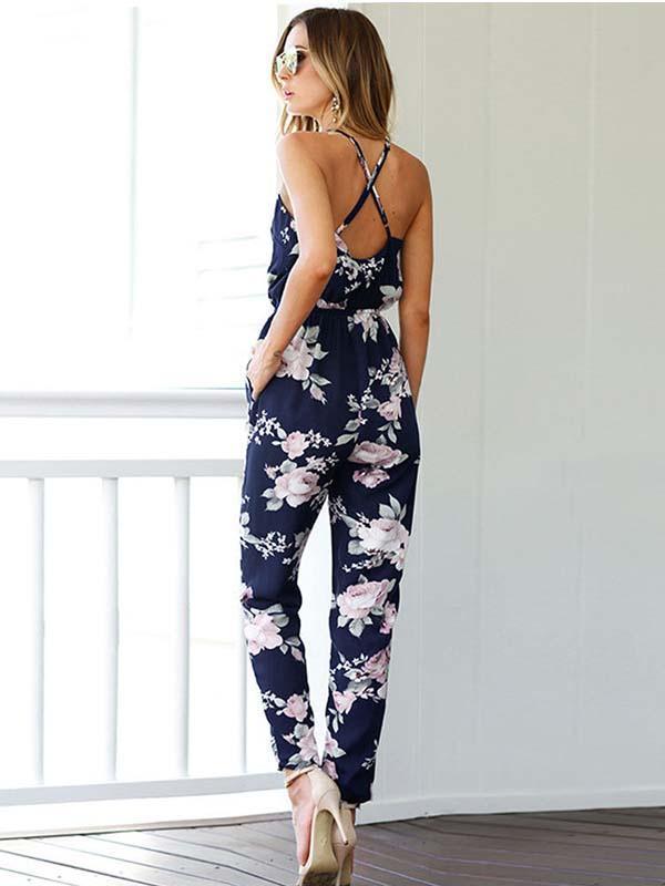 Bellevoga V Neck Sling Jumpsuit