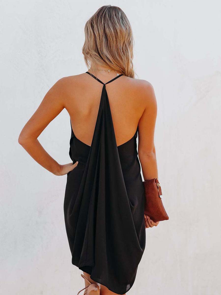 Bellevoga Sexy Backless Camisole Dresses