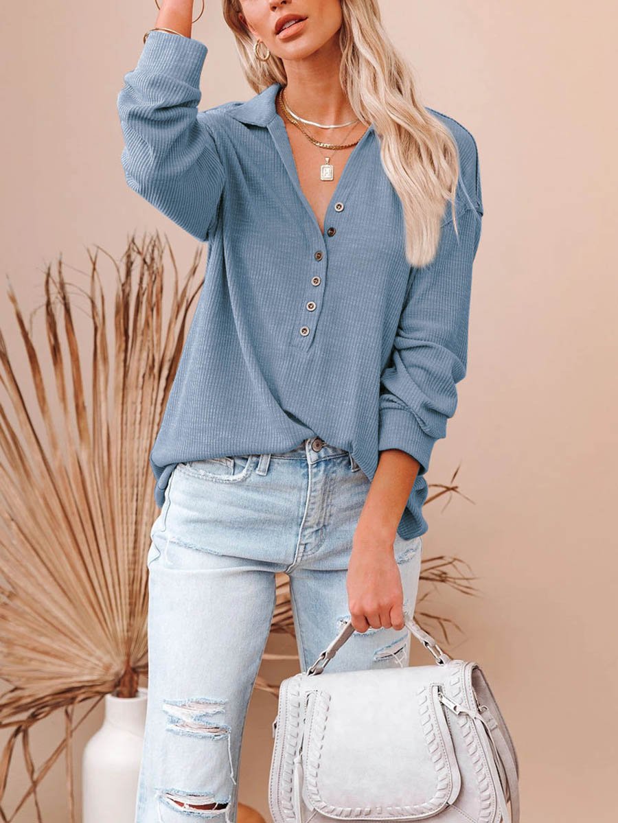 Bellevoga Button Down Casual Top