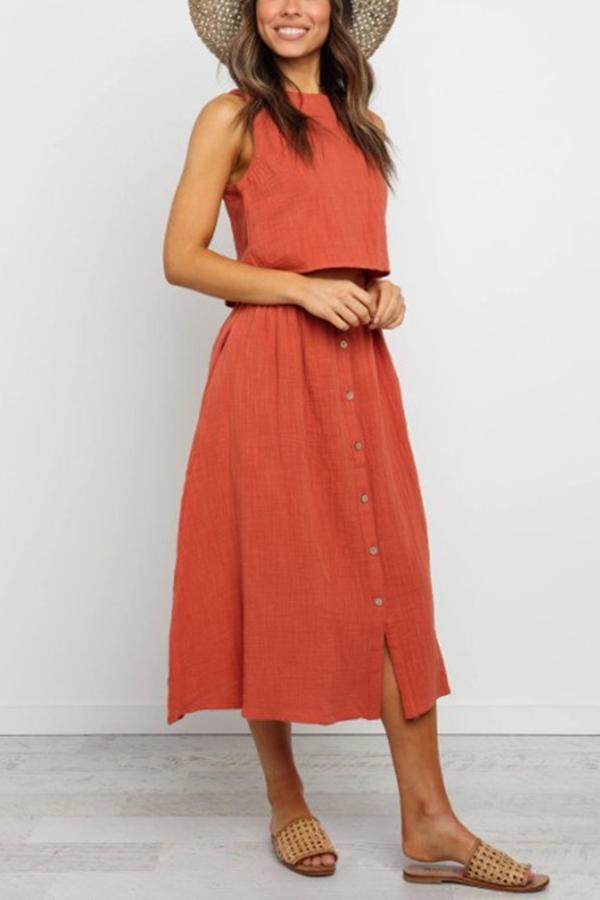 Bellevoga Tank Button Down Dress Set