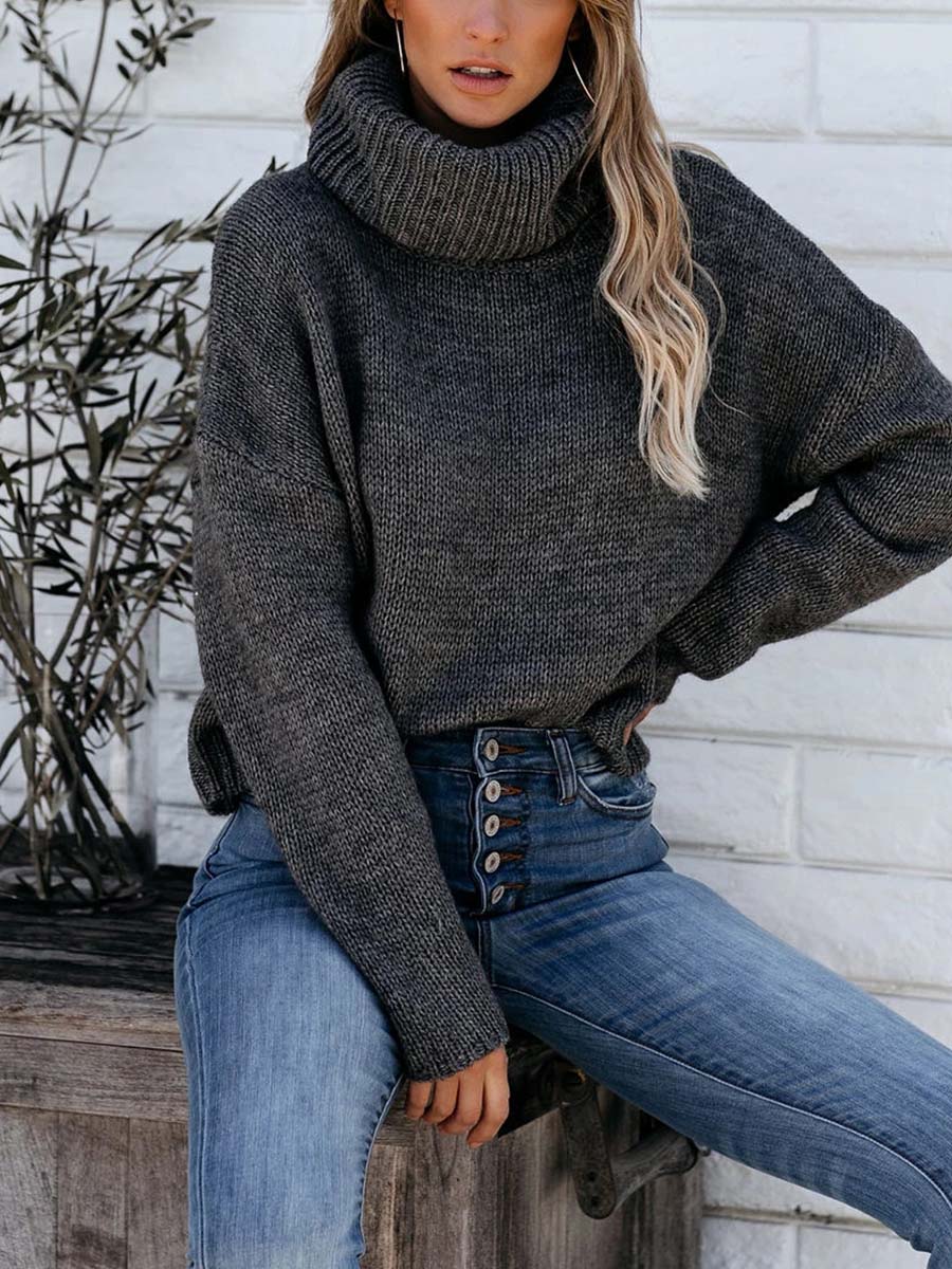 Bellevoga Love-Back Turtleneck Sweater