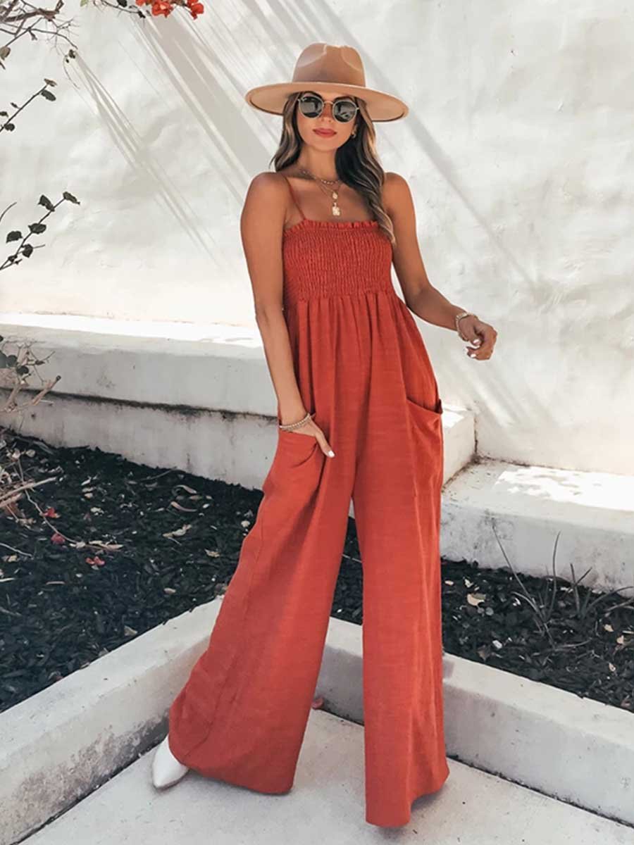 Bellevoga Sling Pocket High Waist Jumpsuit