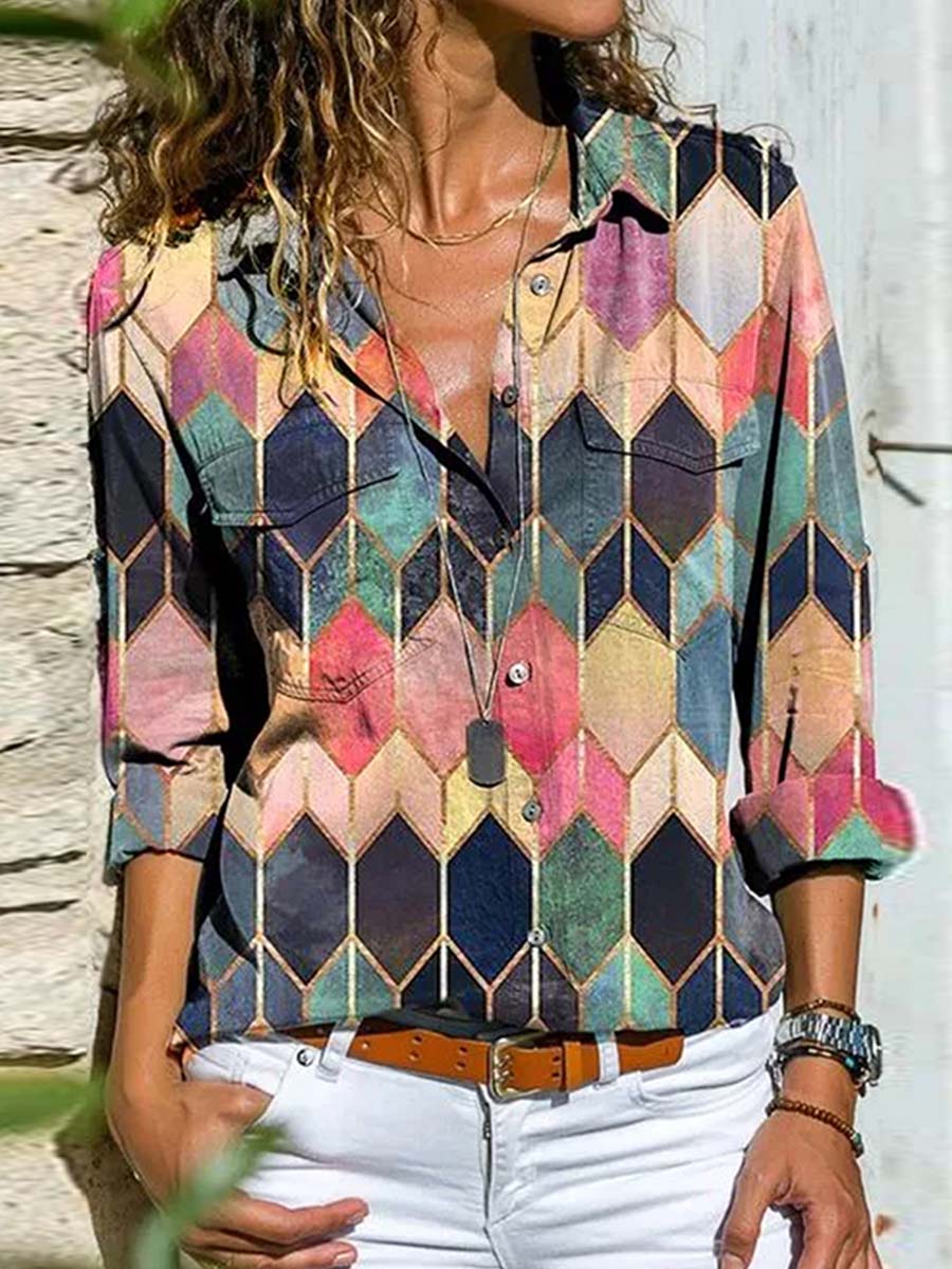 Bellevoga Multicolor Print Shirt