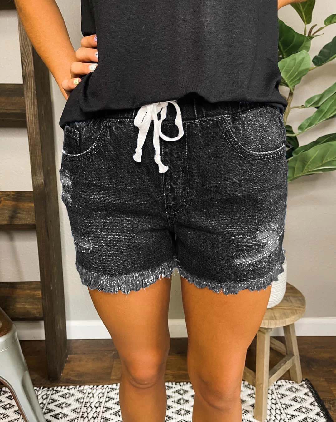 Bellevoga Distressed Jogger Shorts