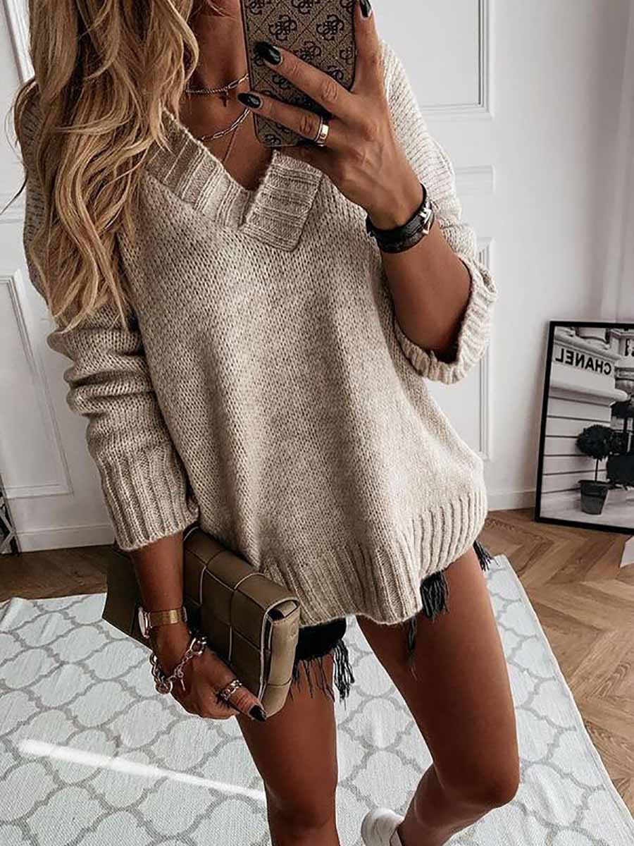 Bellevoga Excited for This V-neck Sweater