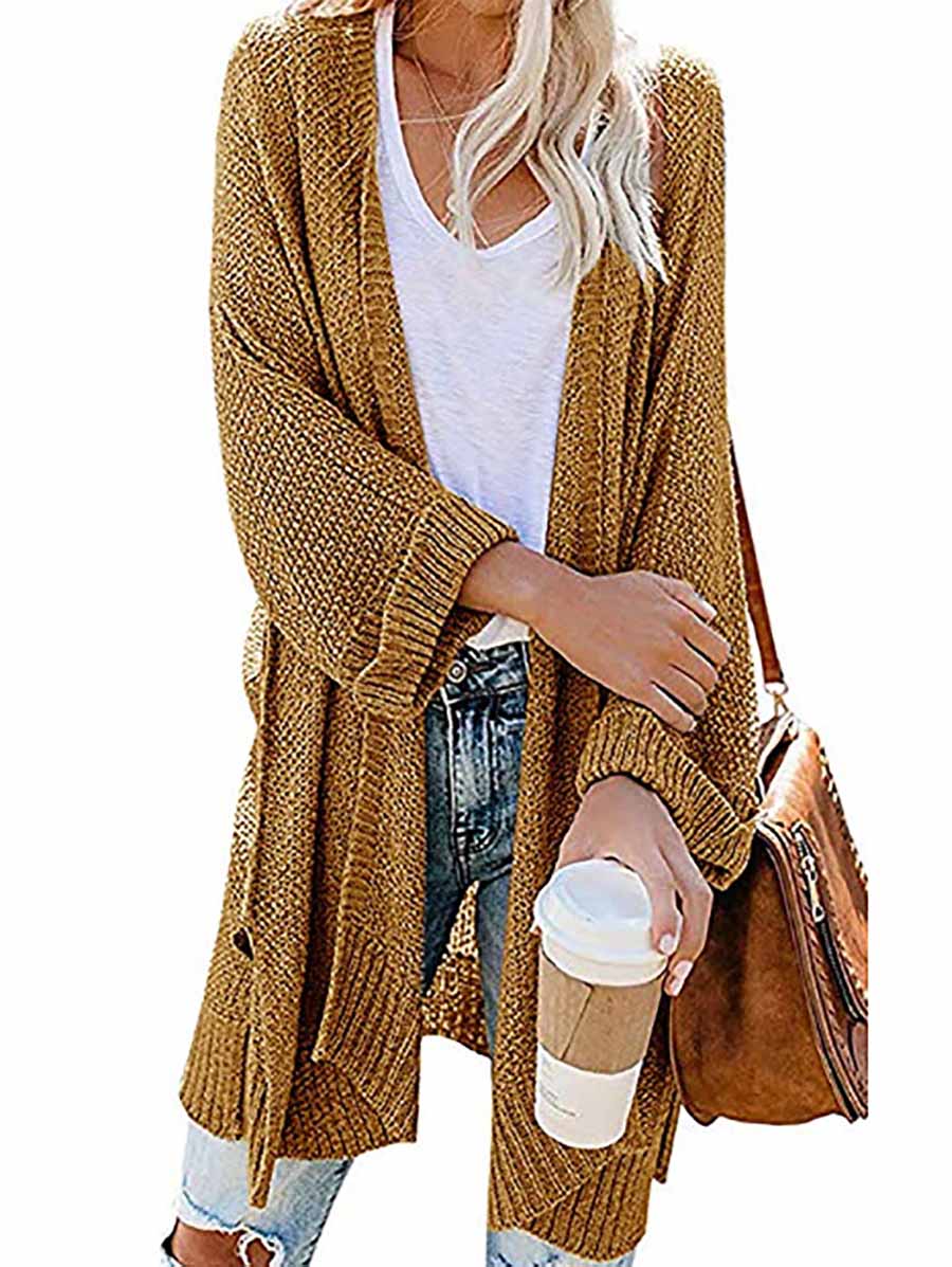 Bellevoga Solid Color Knitted Cardigan(10 colors)