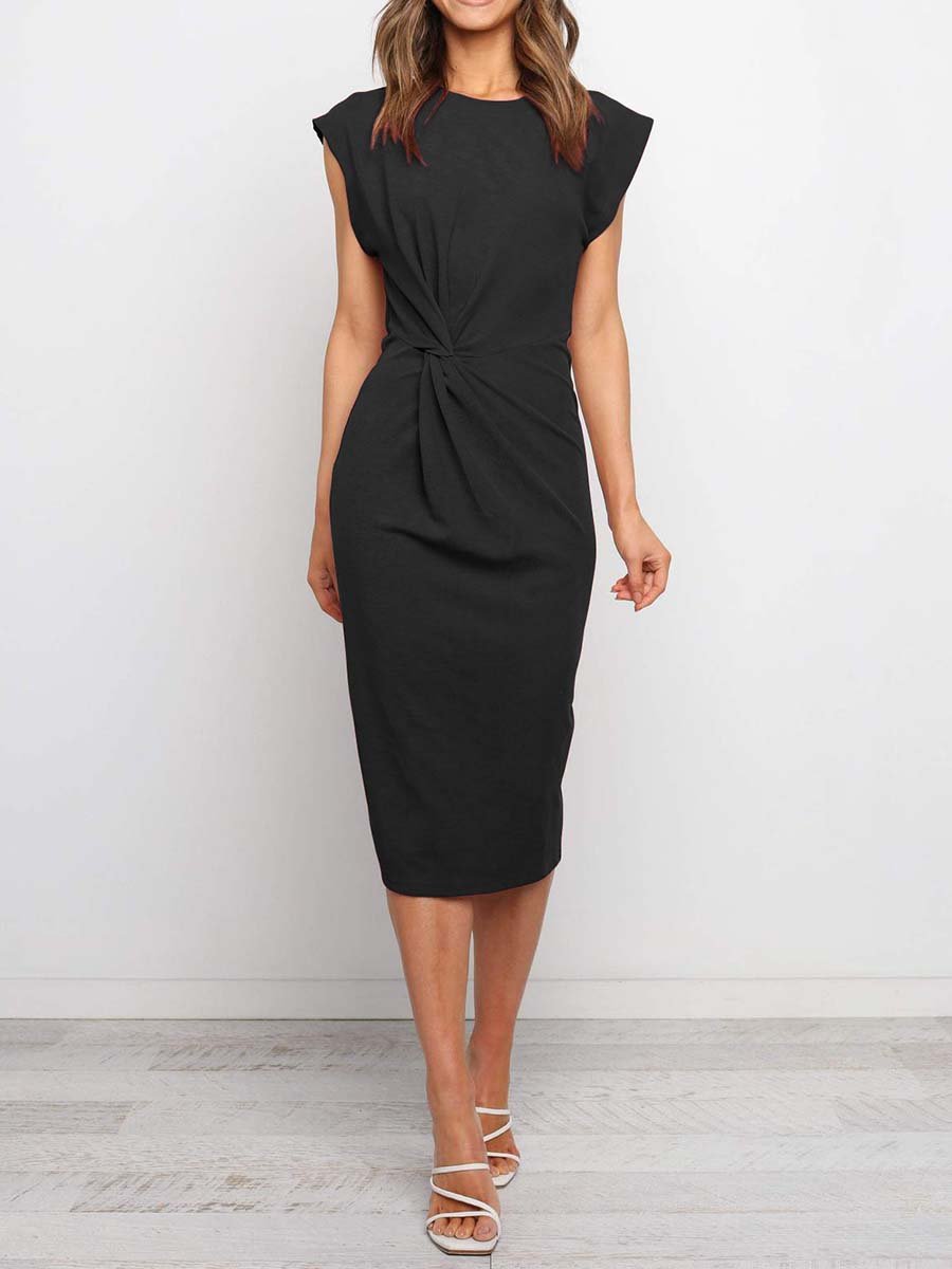 Bellevoga Twist Knot Midi Dress