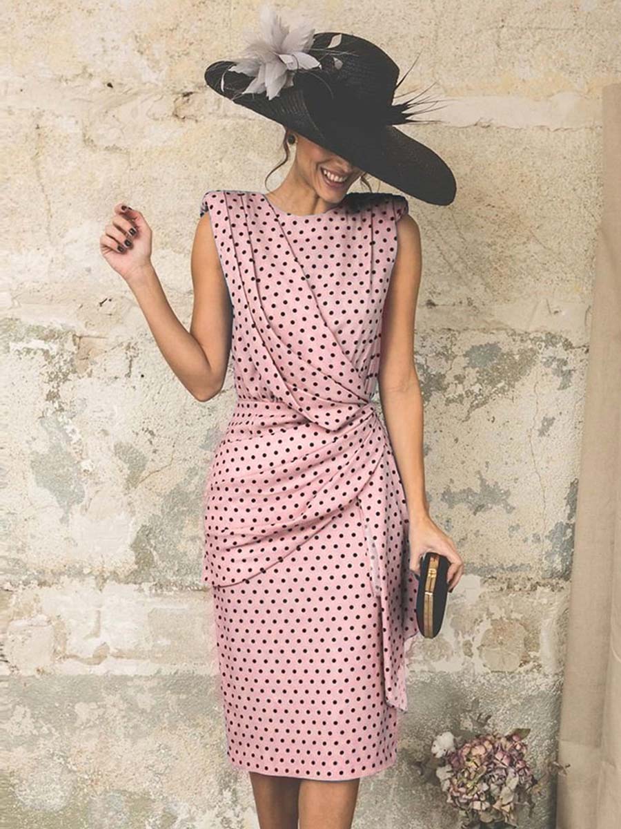 Bellevoga Sexy Dot Sleeveless Hip Dress