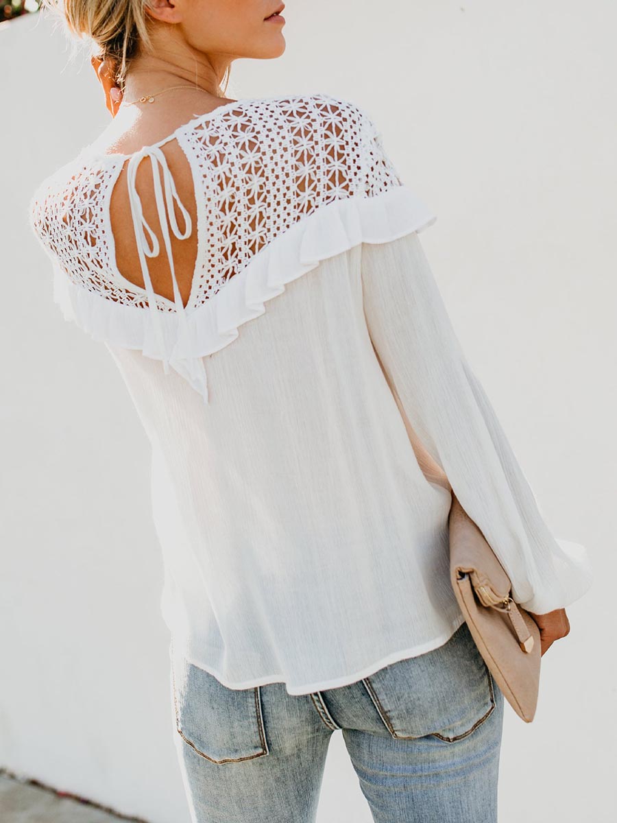 Bellevoga Fashion Lace Hollow Top