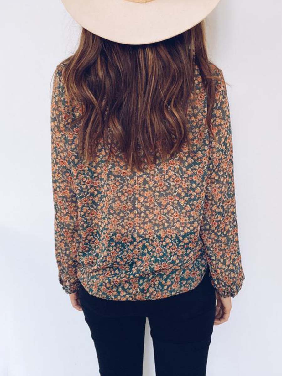 Bellevoga Floral Chiffon Blouse