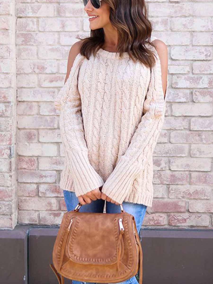 Bellevoga Strapless Twist Sweater