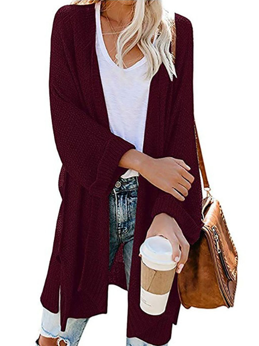 Bellevoga Solid Color Knitted Cardigan(10 colors)