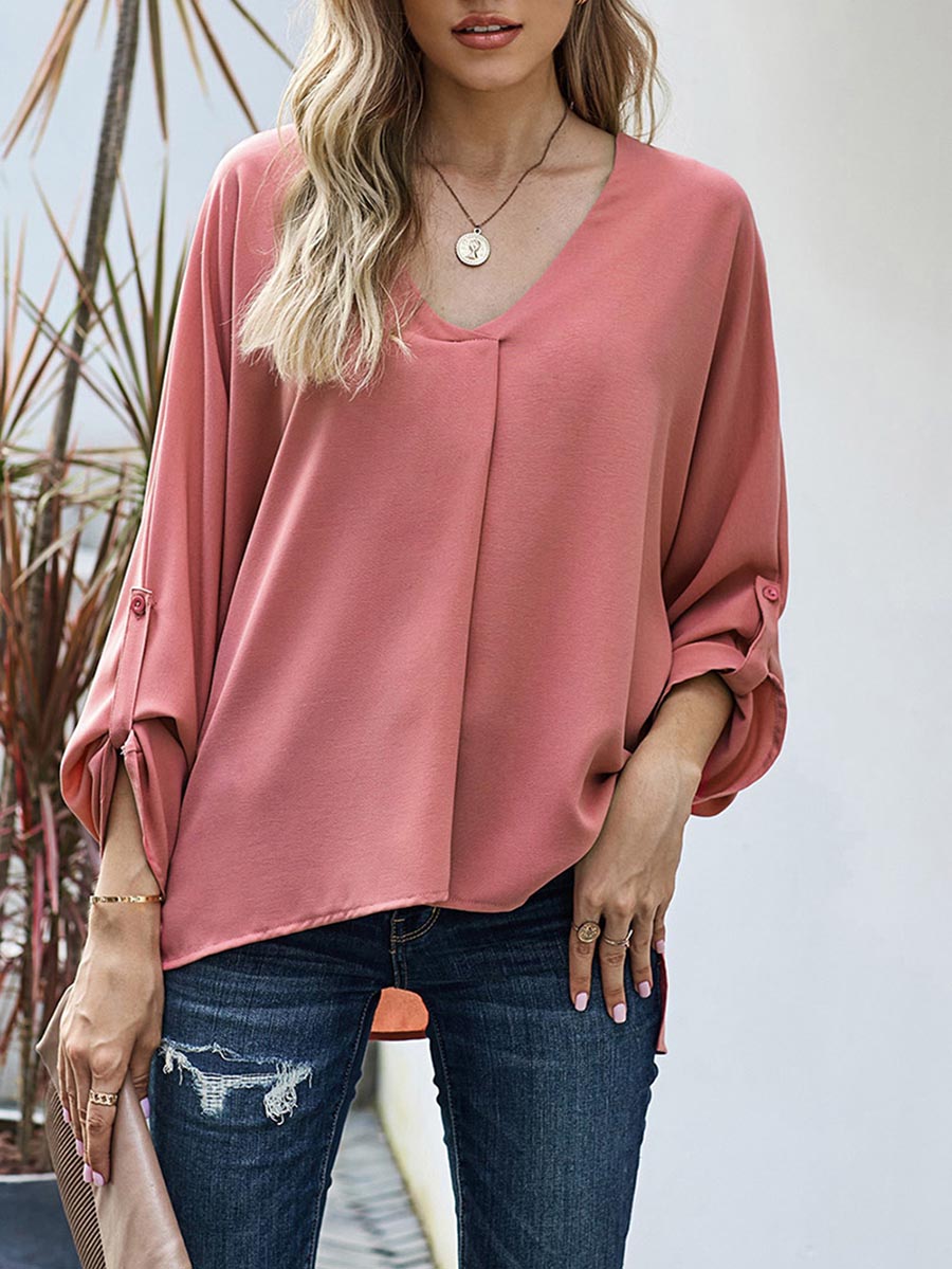 Bellevoga Sexy V-Neck Loose Long-Sleeved Tops (7 colors)