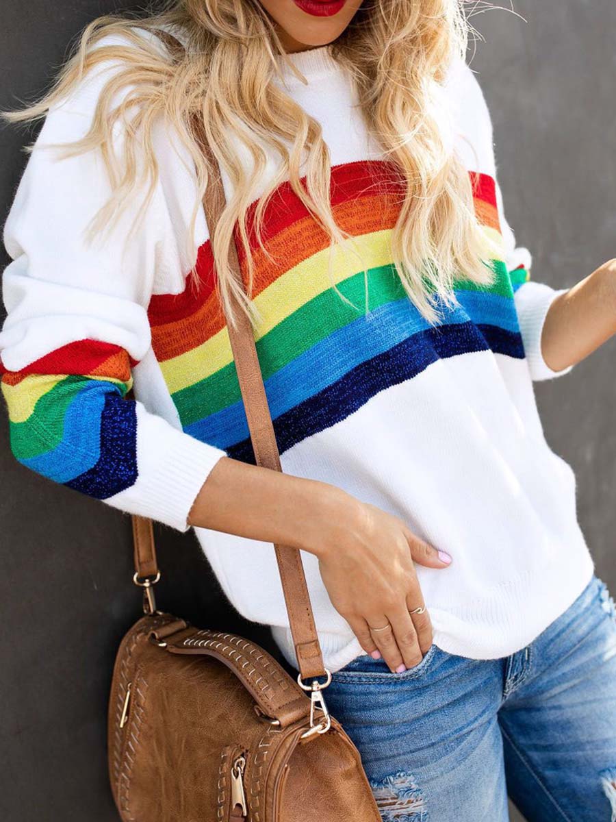 Bellevoga Rainbow Design White Top