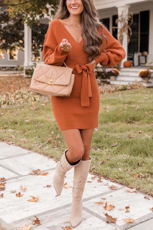 Bellevoga Future Happiness Chelsea Wrap Sweater Dress