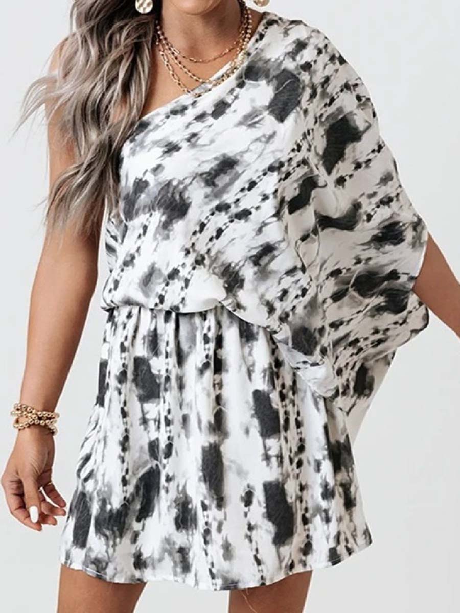 Bellevoga Print Single Sleeve Dress