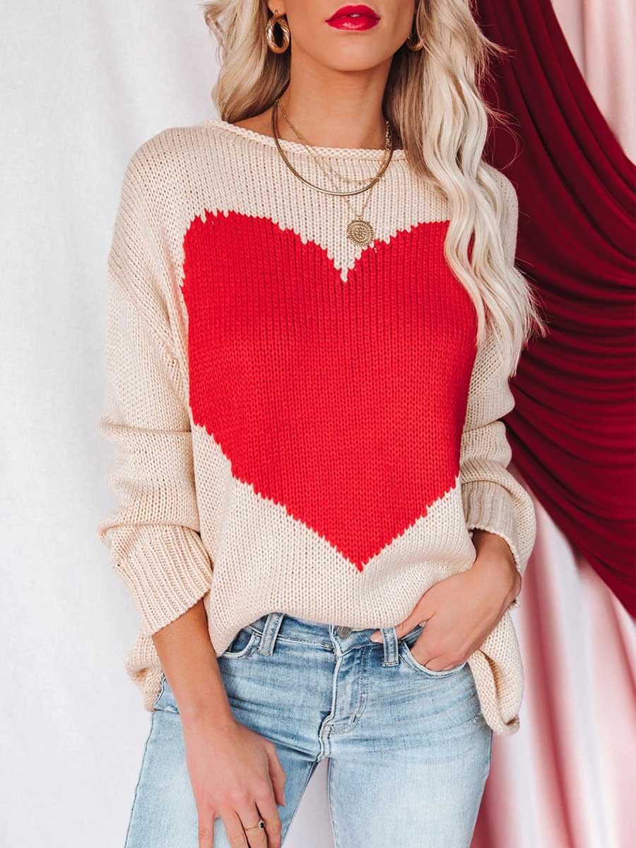 Bellevoga Red Love Sweater