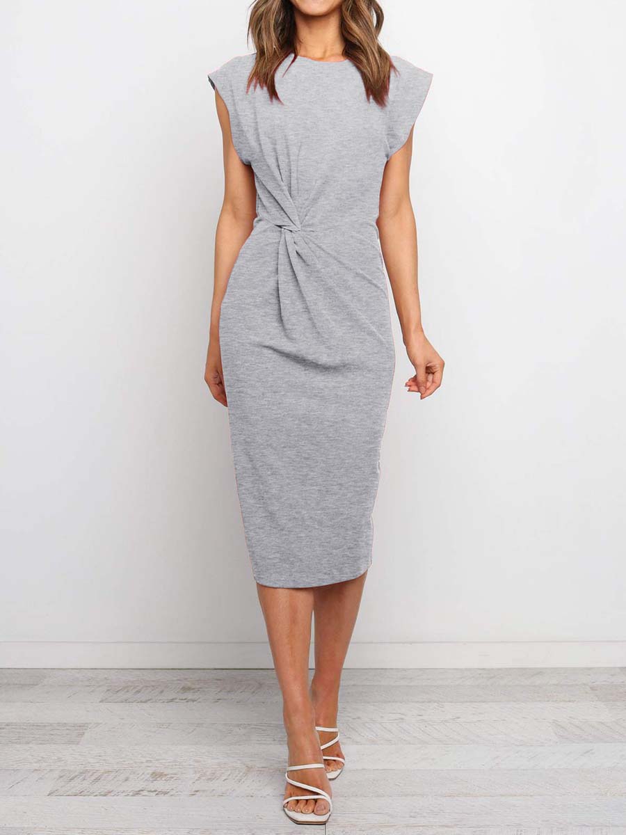 Bellevoga Twist Knot Midi Dress