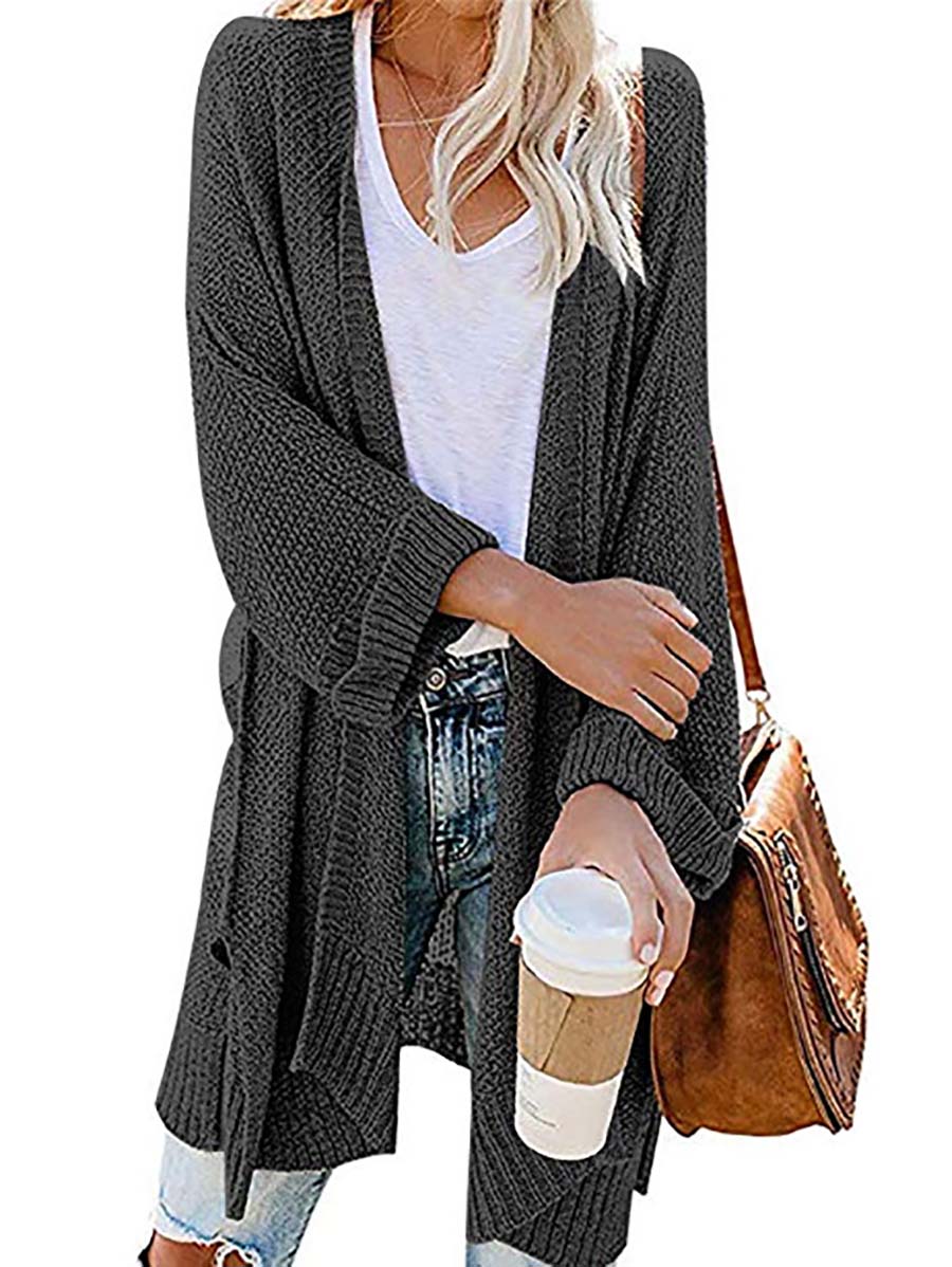 Bellevoga Solid Color Knitted Cardigan(10 colors)