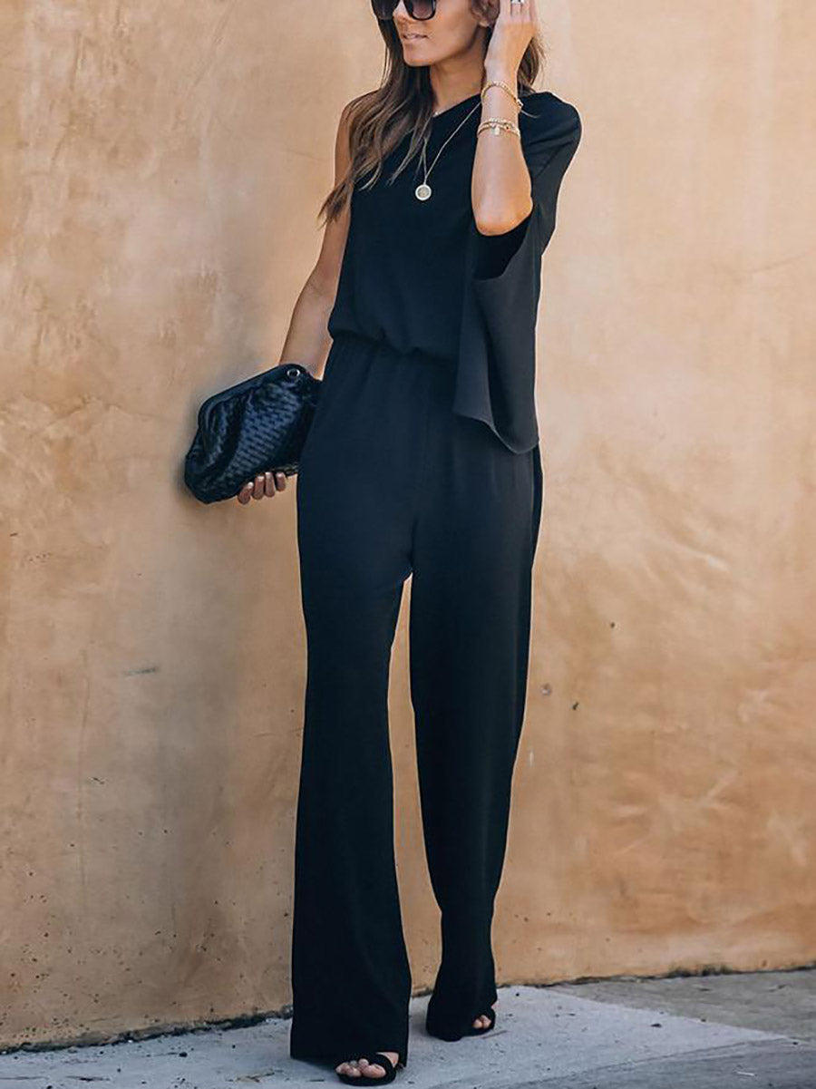 Bellevoga Sexy Strapless Loose Jumpsuit