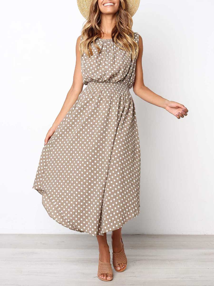 Bellevoga Sleeveless Dot Dress