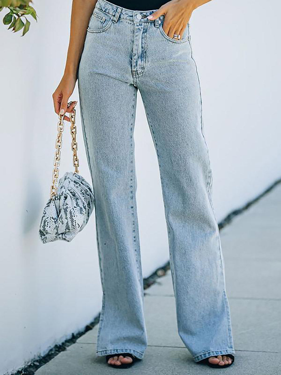 Bellevoga  Slit Ankle Flare Denim