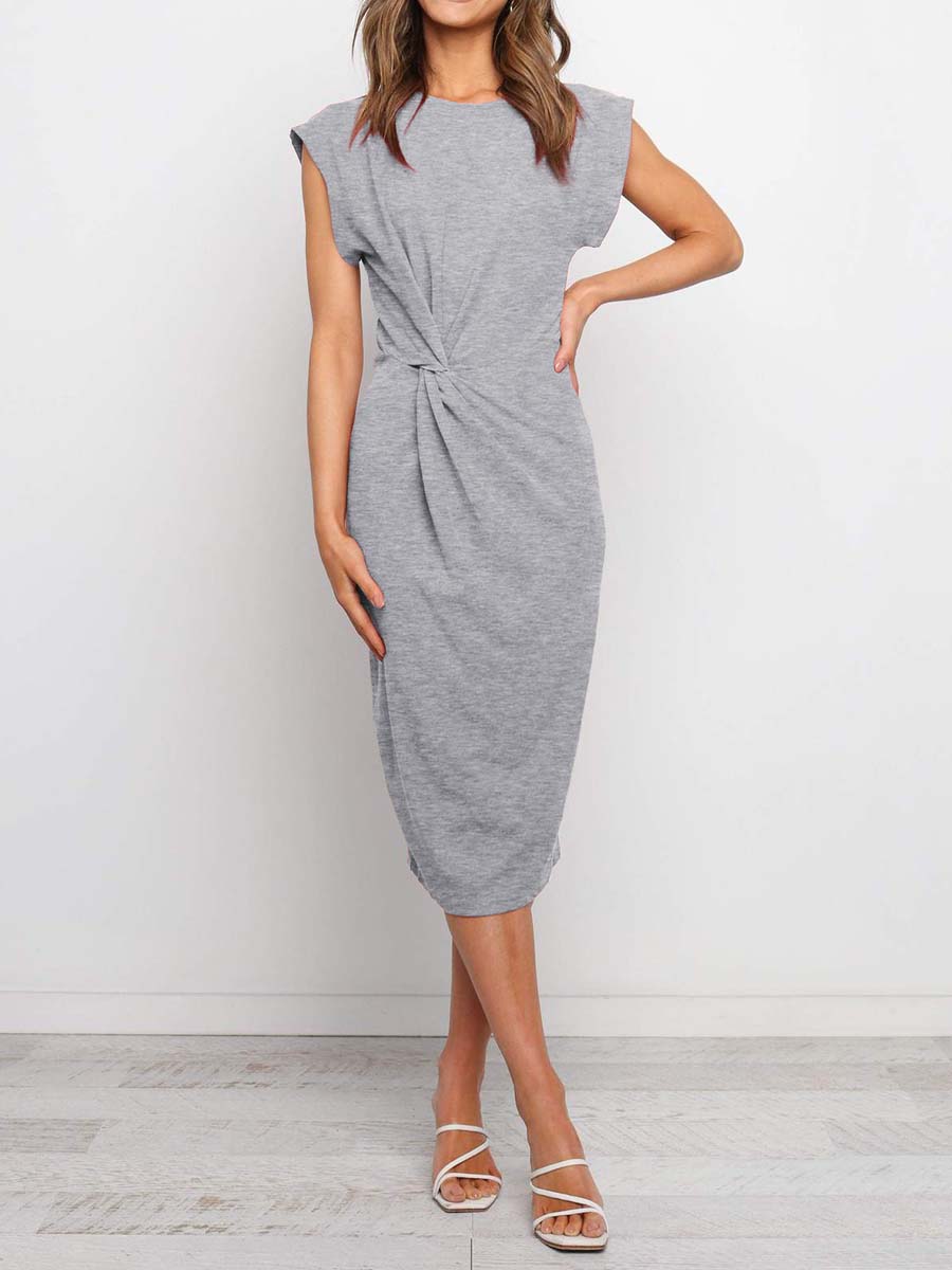 Bellevoga Twist Knot Midi Dress