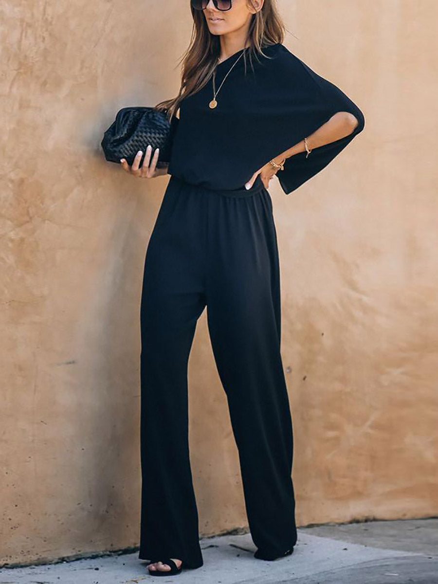 Bellevoga Sexy Strapless Loose Jumpsuit