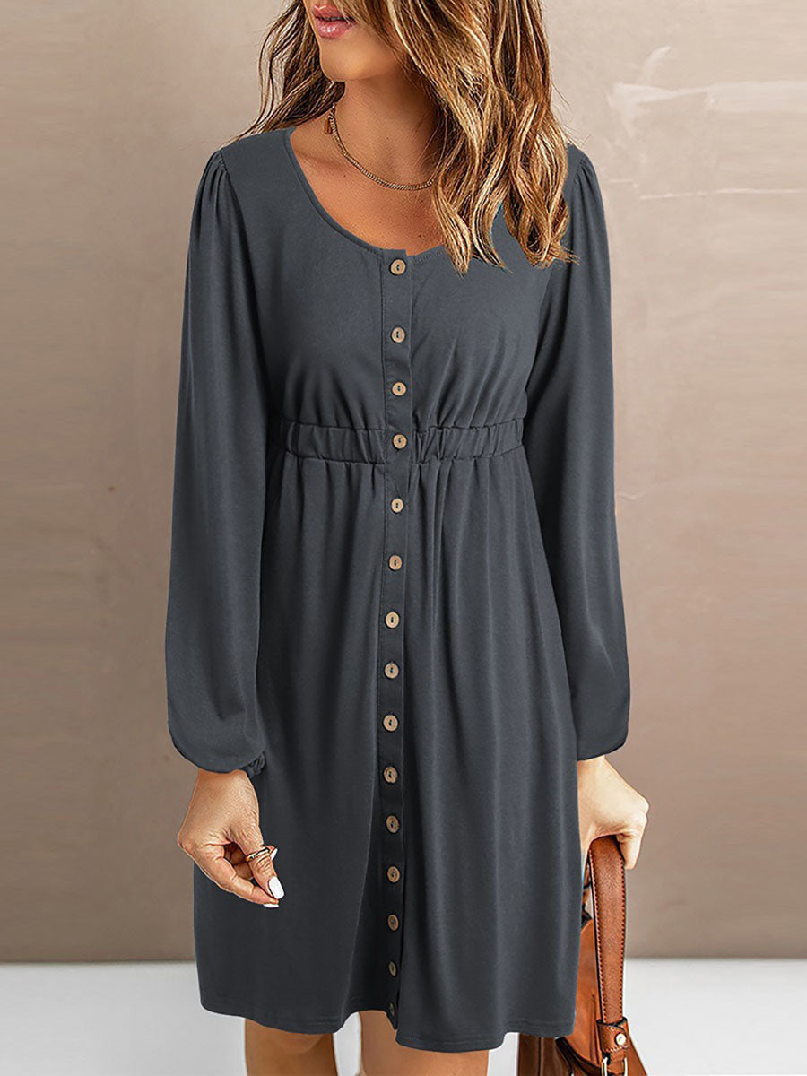 Bellevoga Sexy V-Neck Waist-Length Sleeve Dress