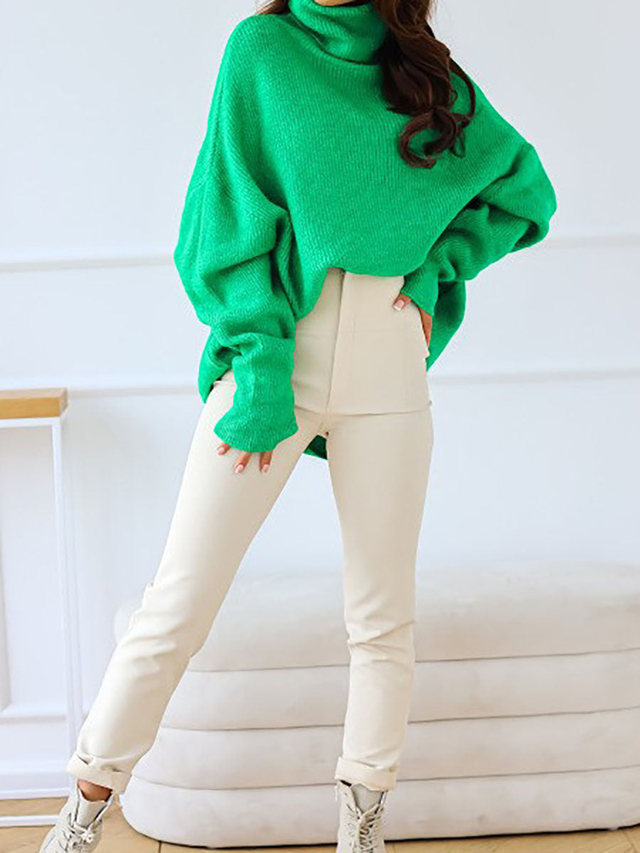 Bellevoga Solid Color Turtleneck Knit Sweater(11 colors)