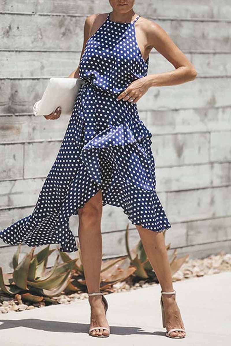 Bellevoga Irregular Polka Dot Dress