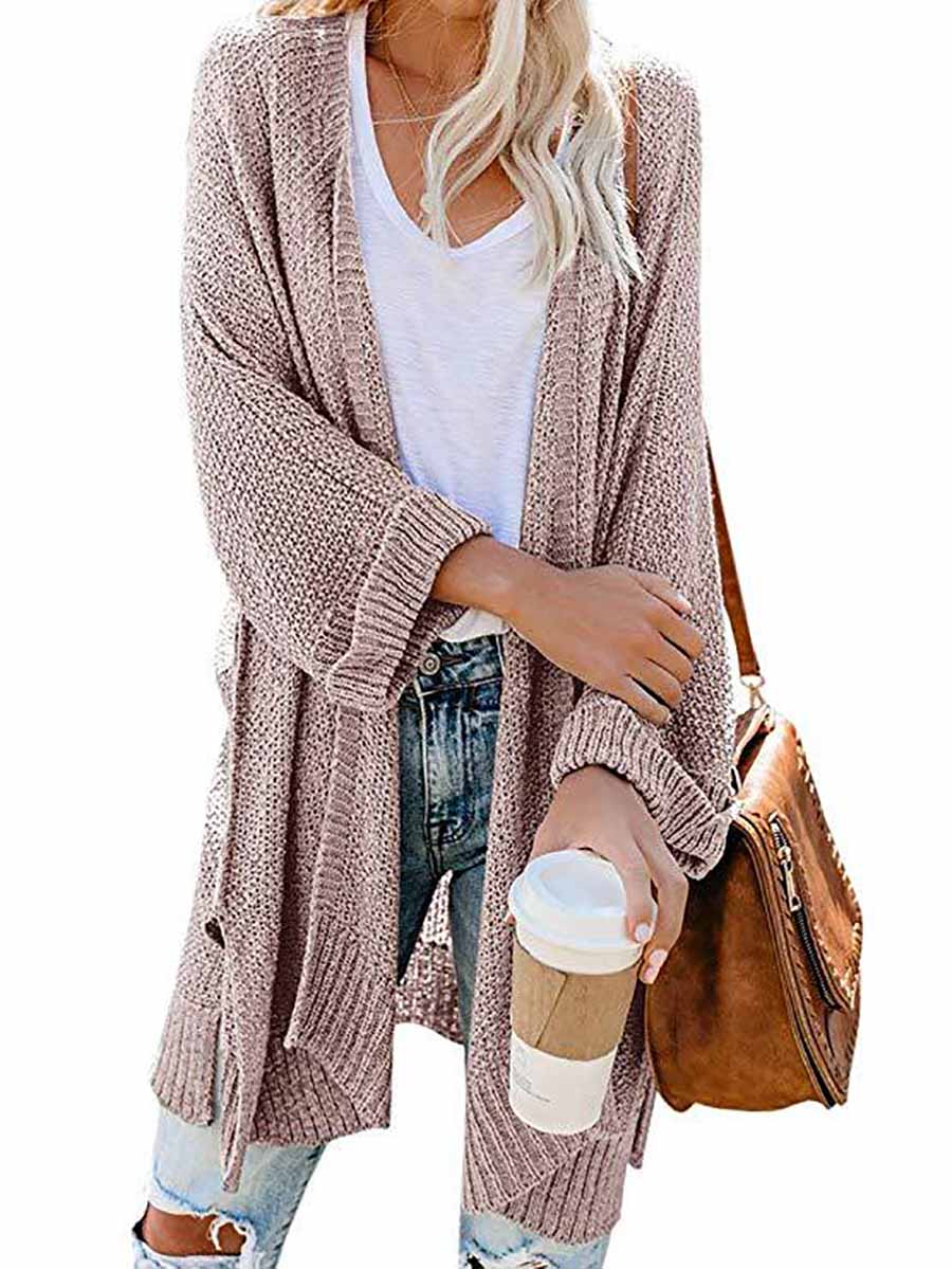 Bellevoga Solid Color Knitted Cardigan(10 colors)