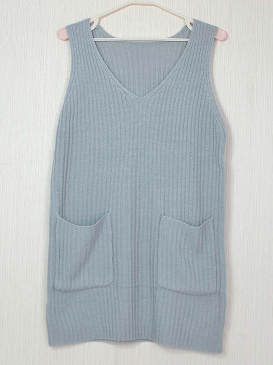 Bellevoga V Neck Sleeveless Knit Vest