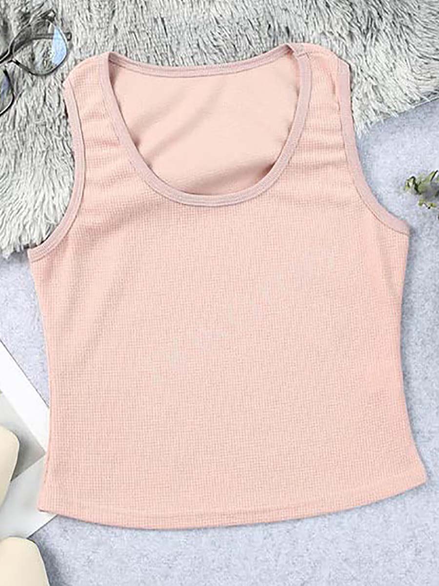 Bellevoga Solid Color Comfortable Casual Vest