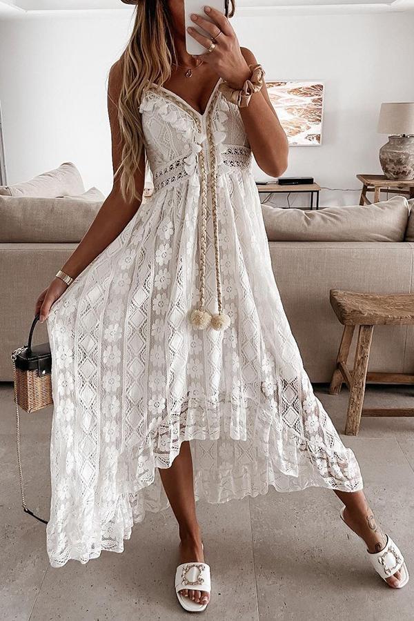 Bellevoga Crochet Fringe Lace Dress