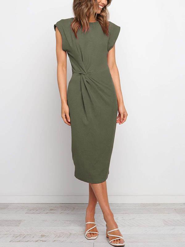 Bellevoga Twist Knot Midi Dress