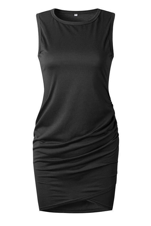 Bellevoga Asymmetry Ruched Sheath Mini Dress（7 colors）