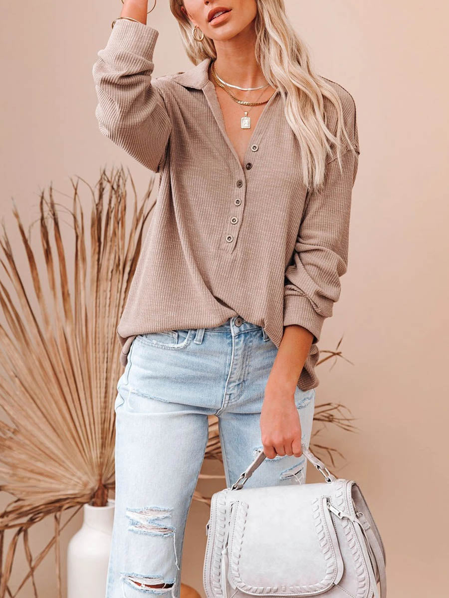 Bellevoga Button Down Casual Top