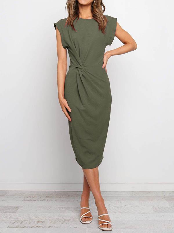 Bellevoga Twist Knot Midi Dress