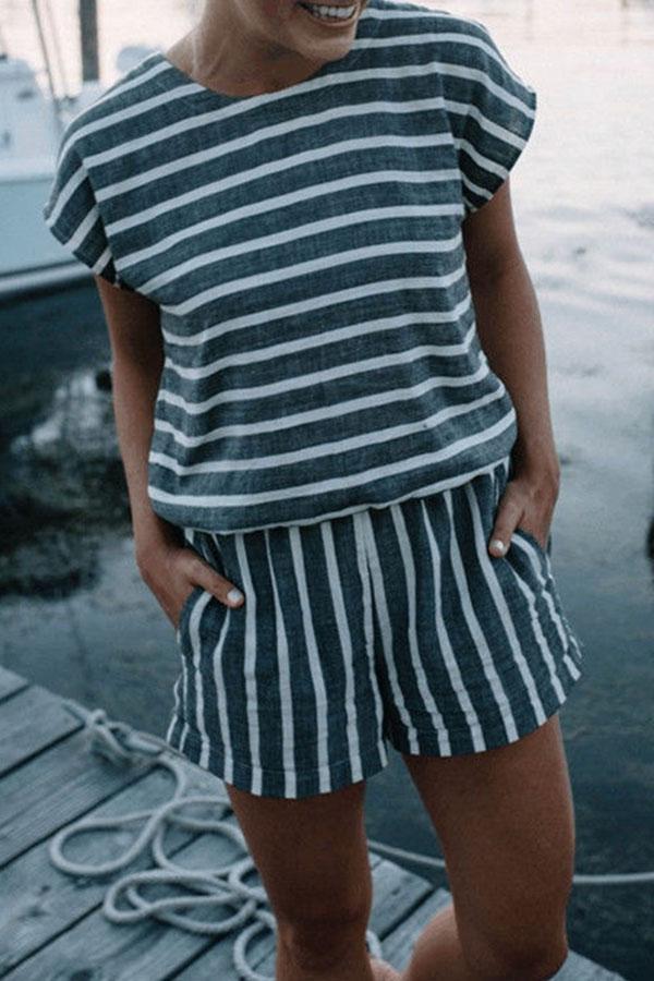 Striped Short Romper