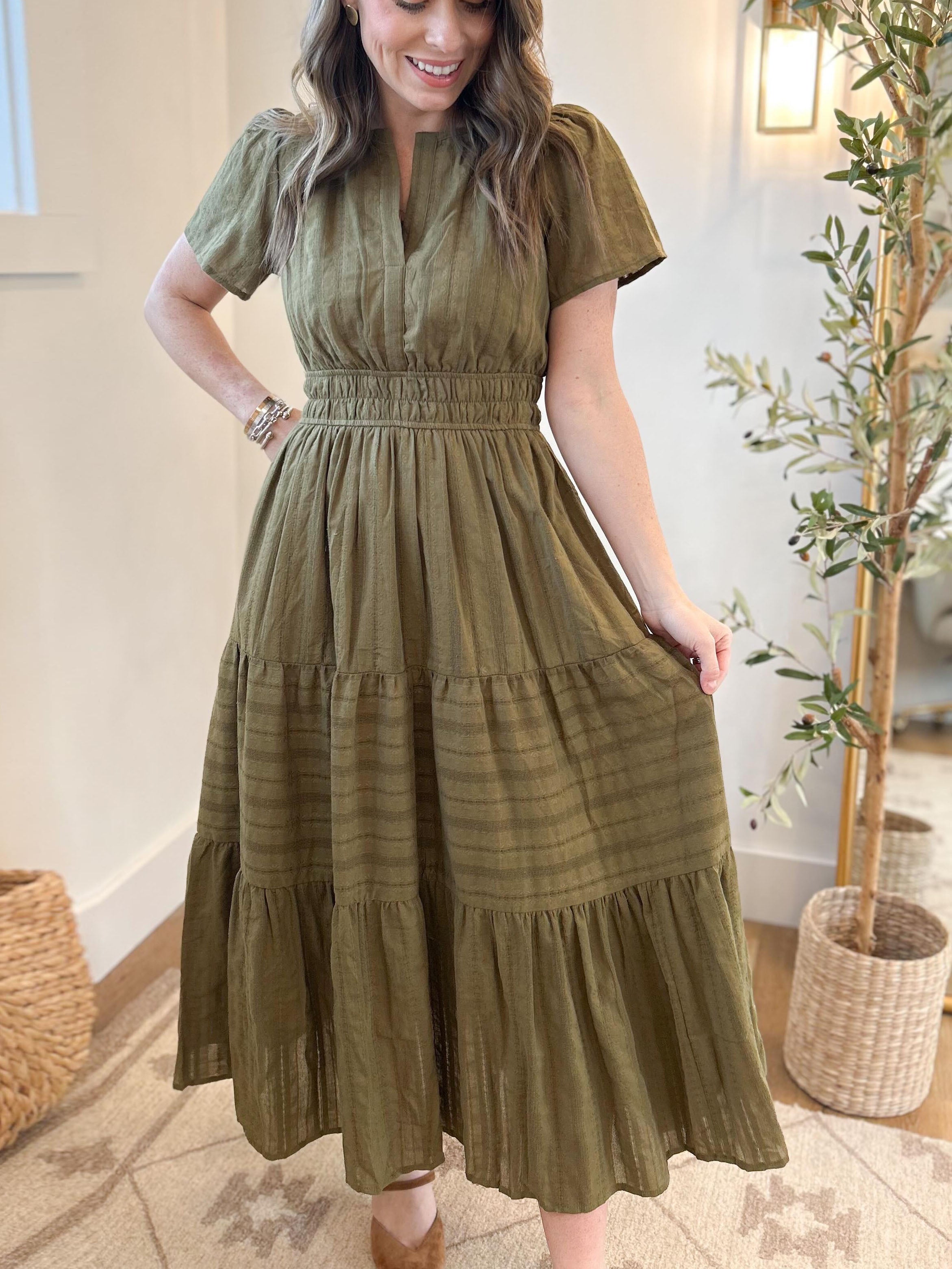 Bohemian Style Solid Color A-line Dress