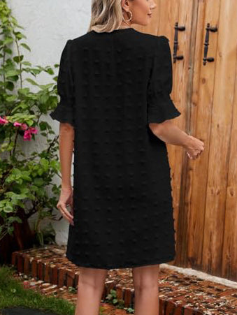 Jacquard V-Neck Loose Dress