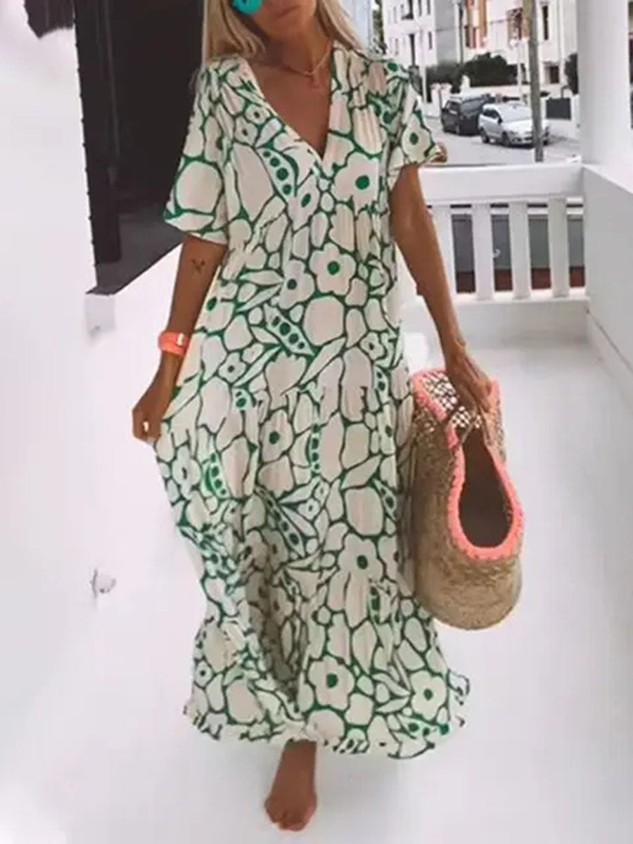 Printed V-neck Dress (Summer 2025)