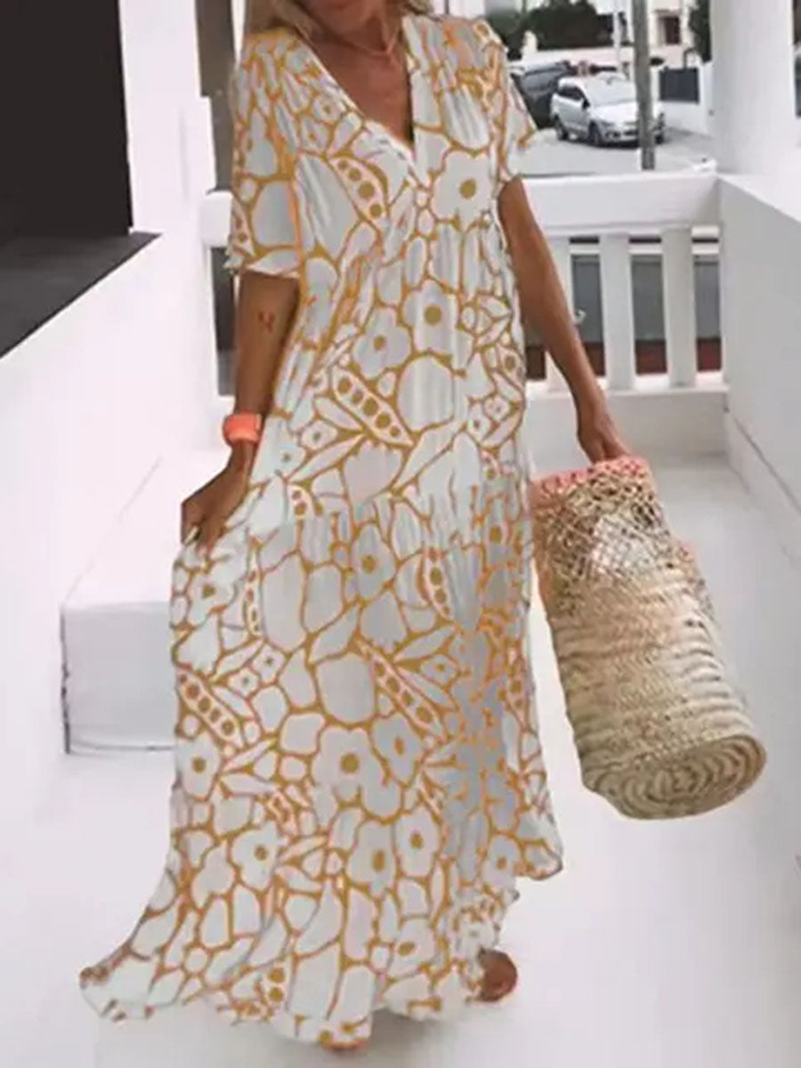 Printed V-neck Dress (Summer 2025)