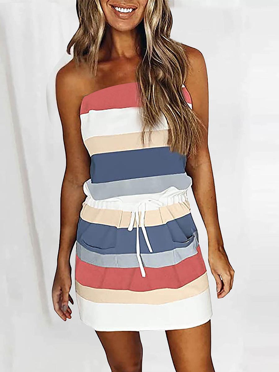 Bellevoga Sheath Striped Dress