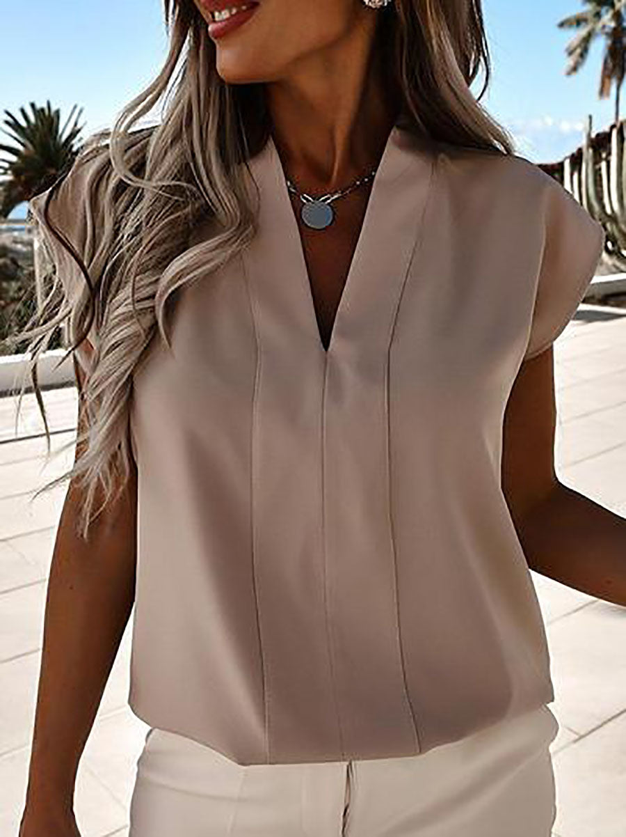 Bellevoga Classic Tale V Neck Blouse