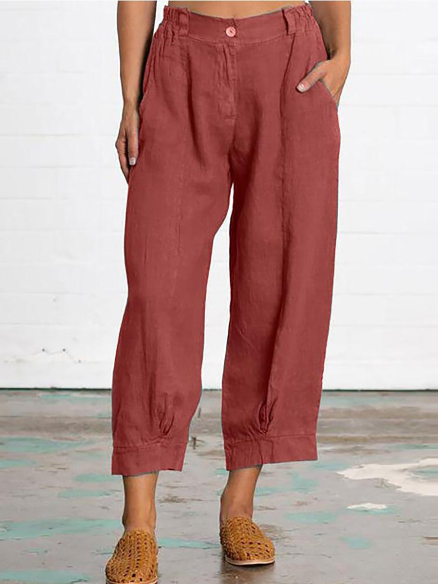 Bellevoga Mid Waist Straight Leg Pants