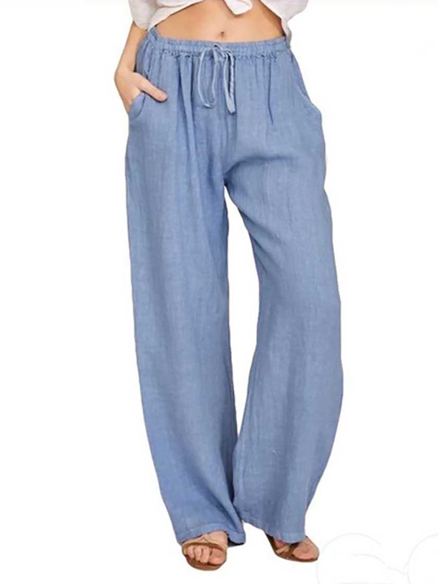 Bellevoga Loose Linen Casual Wide Leg Pants