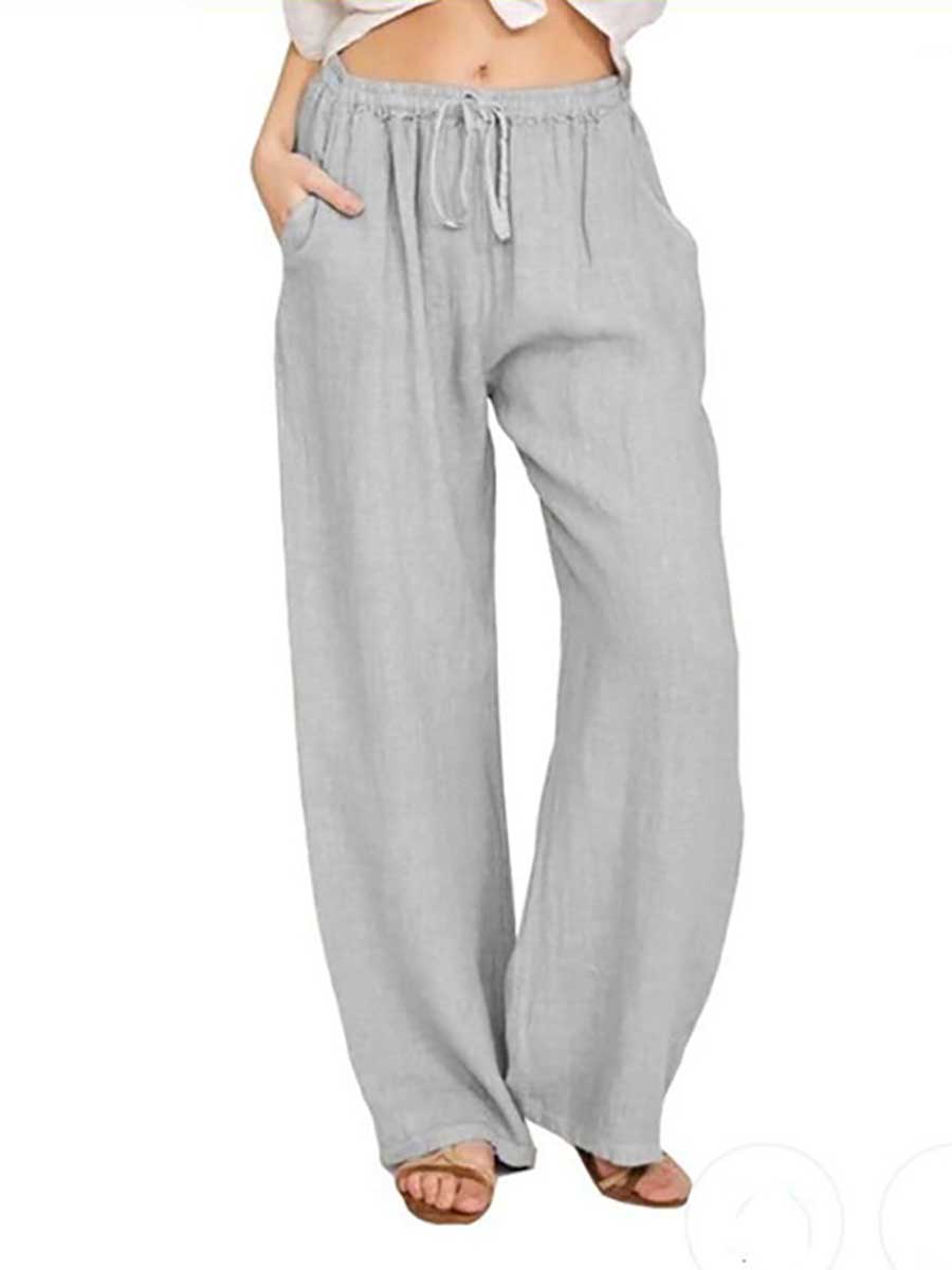 Bellevoga Loose Linen Casual Wide Leg Pants