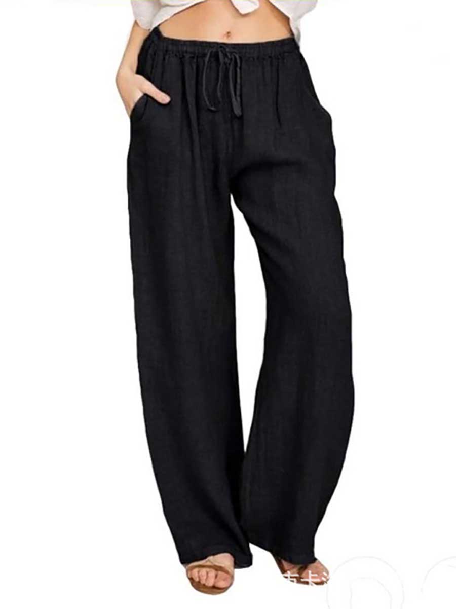 Bellevoga Loose Linen Casual Wide Leg Pants